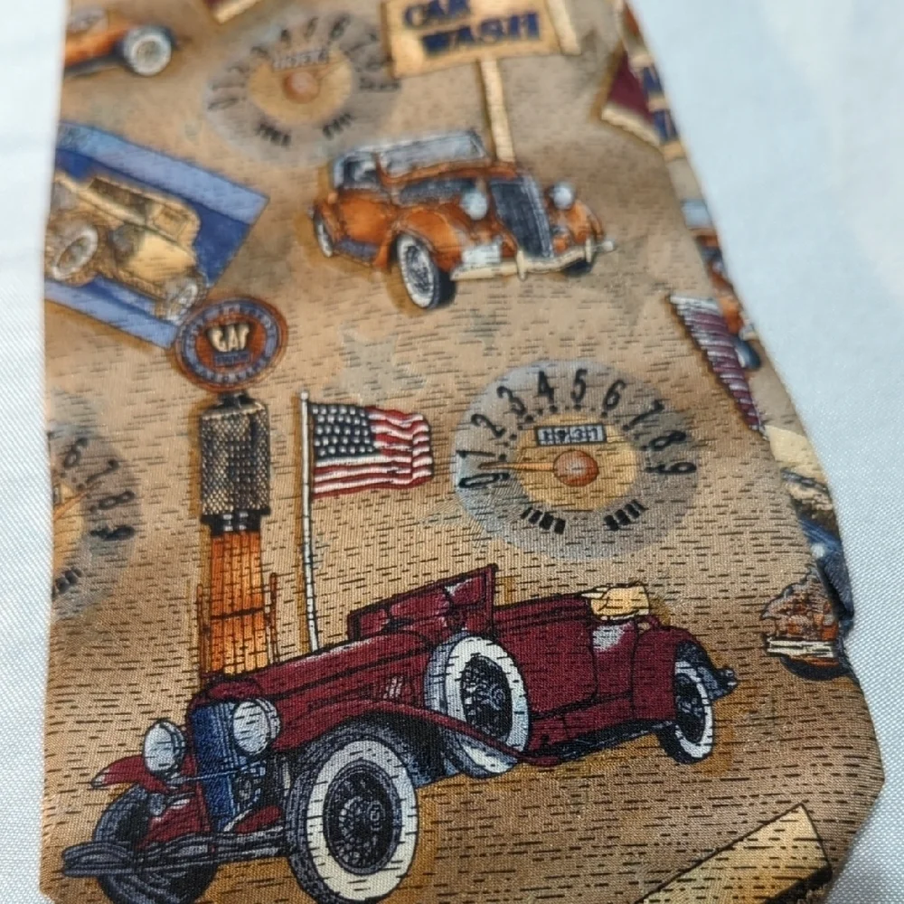 Men's Tie Set, Saturday Evening Post And Vintage Cars, Beautiful Mens Ties ..